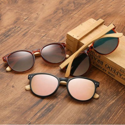 Boom Luxury New Arrivals Retro Polarized Shades Wood Frame Summer Women Sunglasses 2021